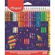 Színes ceruza készlet, háromszögletű, MAPED "Pixel Party", 24 különböző szín