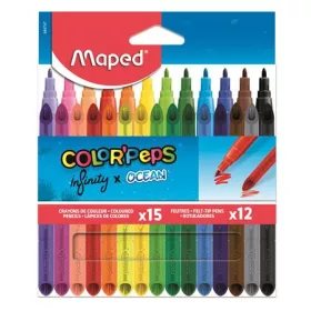 Színes ceruza és filctoll készlet, MAPED "Color'Peps INFINITY", 15+12 különböző szín