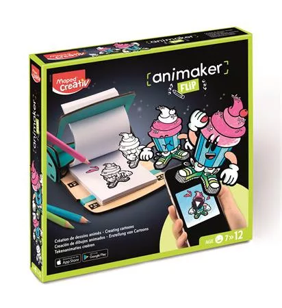 Animációkészítő készlet applikációval, Pop mini, MAPED CREATIV "Animaker Flip"