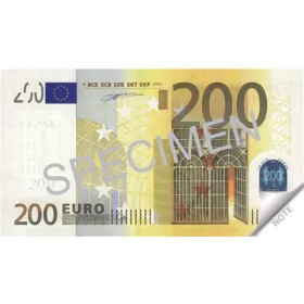   Jegyzettömb, 70 lap, 114x61,5 mm, PANTA PLAST "200 Euro"
