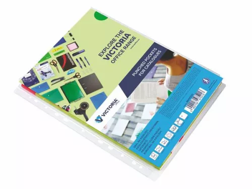 Katalógustartó genotherm, lefűzhető, A4, 150 mikron, víztiszta, 20mm, VICTORIA OFFICE