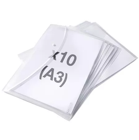 Irattartó tasak, A3, PP, patentos, RAPESCO "Eco", áttetsző