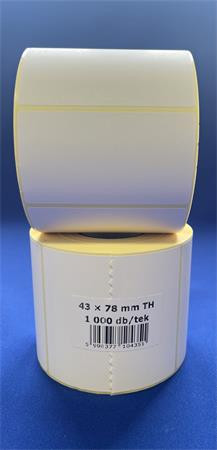 Etikett, thermo, 43x78 mm, 1000 etikett/tekercs, fehér