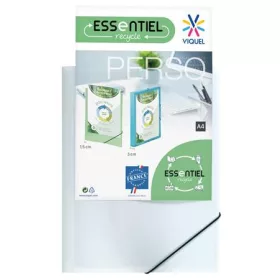   Gumis mappa, panorámás, 15 mm, PP, A4, VIQUEL "Essentiel Perso", fehér