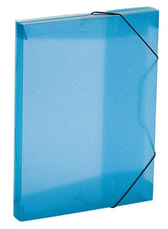 Gumis mappa, 30 mm, PP, A4, VIQUEL "Coolbox", áttetsző  kék