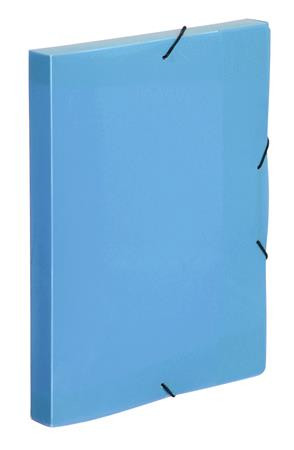 Gumis mappa, 30 mm, PP, A4, VIQUEL "Coolbox", áttetsző kék