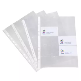   Névjegytartó genotherm, lefűzhető, A4, 100 mikron, víztiszta, 20 férőhelyes, VIQUEL