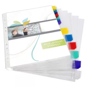   Genotherm, lefűzhető, jelölőfüles, A4, 90 mikron, víztiszta, 12 részes, VIQUEL