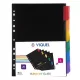 Regiszter, műanyag, A4 Maxi, 6 részes, VIQUEL "Rainbow Class", fekete