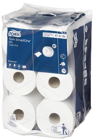 Toalettpapír, T9 rendszer, 2 rétegű, 14,9 cm átmérő, TORK " SmartOne Mini", fehér