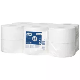 Toalettpapír, T2 rendszer, 2 rétegű, 19, 5 cm átmérő, Advanced, TORK "Mini Jumbo", fehér
