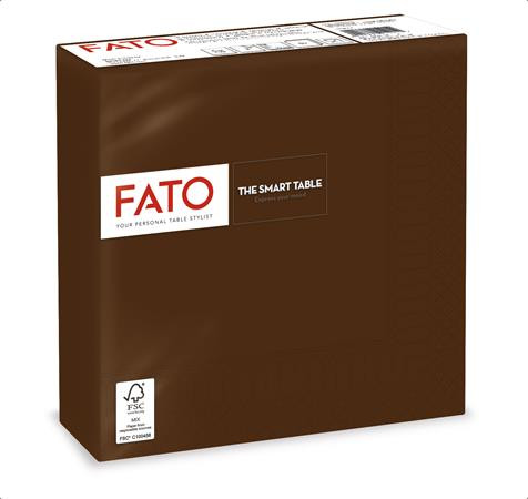 Szalvéta, 1/4 hajtogatott, 33x33 cm, FATO "Smart Table", csokoládé barna