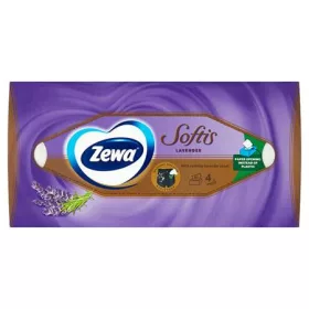   Kozmetikai kendő, 4 rétegű, 80 db, ZEWA "Softis" levendula