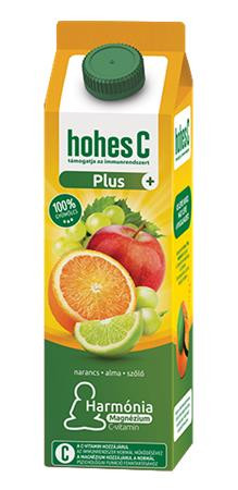 Gyümölcslé, 100%, 1 l, HOHES C "Plus Magnézium", narancs-alma-szőlő-lime