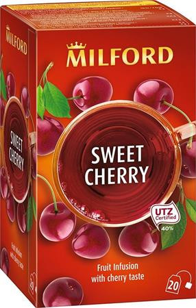 Gyümölcstea, 20x2,5 g, MILFORD "Sweet cherry", cseresznye