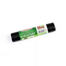 Szemeteszsák, újrahasznosított, 135 l, 5 db, 70x110 cm, 17 µ, MAZZINI, fekete