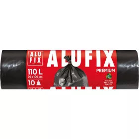   Szemeteszsák, extra erős, 110 l, 10 db, 70x110 cm, 33 µ, ALUFIX, fekete