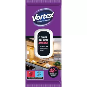 Nedves törlőkendő, konyhai, 48 db, VORTEX