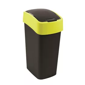   Billenős szemetes, 45 liter, CURVER "Pacific flip bin", fekete/sárga