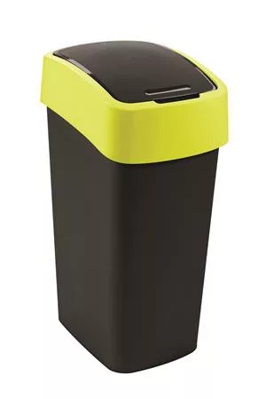 Billenős szemetes, 45 liter, CURVER "Pacific flip bin", fekete/sárga