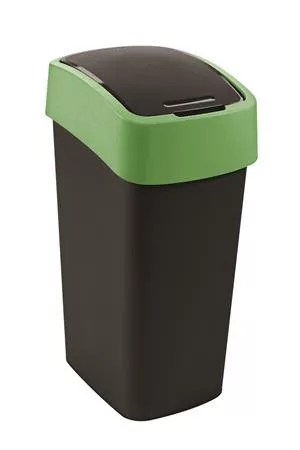 Billenős szemetes, 45 liter, CURVER "Pacific flip bin", fekete/zöld