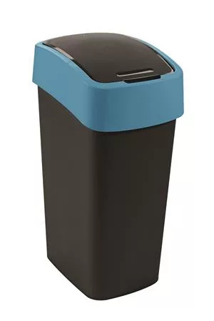 Billenős szemetes, 45 liter, CURVER "Pacific flip bin", fekete/kék