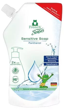 Folyékony szappan utántöltő, 500 ml, FROSCH, "Érzékeny bőrre"