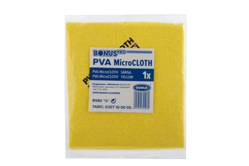 Törlőkendő, mikroszálas, univerzális, 40x34 cm, BONUS "PVA MicroCLOTH", sárga