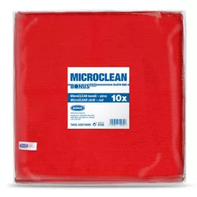   Törlőkendő, mikroszálas, univerzális, 10 db, 32x32 cm, BONUS "MicroCLEAN", piros