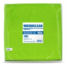   Törlőkendő, mikroszálas, univerzális, 10 db, 32x32 cm, BONUS "MicroCLEAN", zöld
