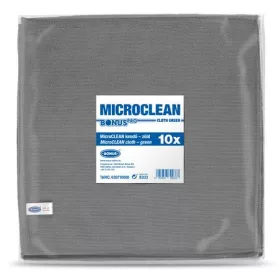 Törlőkendő, mikroszálas, univerzális, 10 db, 32x32 cm, BONUS "MicroCLEAN", szürke
