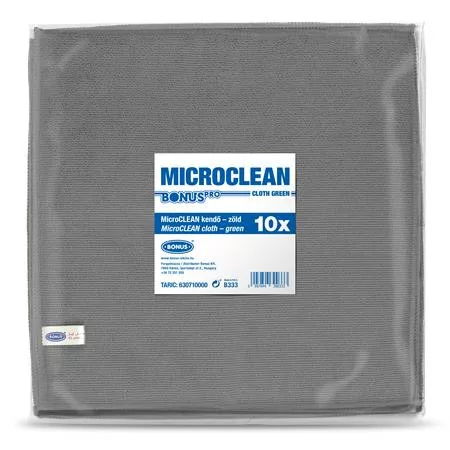 Törlőkendő, mikroszálas, univerzális, 10 db, 32x32 cm, BONUS "MicroCLEAN", szürke