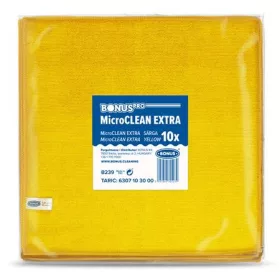   Törlőkendő, mikroszálas, univerzális, 10 db, 40x40 cm, BONUS "MicroCLEAN Extra", sárga