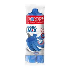   Felmosófej, mikroszál és viszkóz, BONUS "MicroMIX", kék-fehér