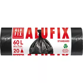 Szemeteszsák, 60 l, 20 db, 64x71 cm, 15 µ, ALUFIX, fekete