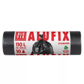  Szemeteszsák, 110 l, 10 db, 70x110 cm, 25 µ, ALUFIX, fekete