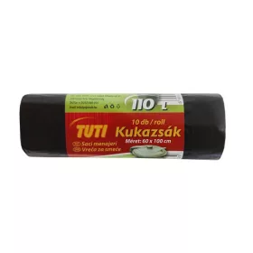 Szemeteszsák, 110 l, 10 db, 60x100 cm, 17 µ, TUTI, fekete