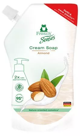 Folyékony szappan utántöltő, 0,5 l, FROSCH, mandulatej