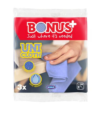 Törlőkendő, univerzális, perforált, 3 db BONUS "Uni Cloth"