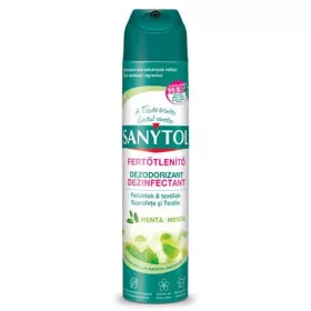 Légfrissítő, fertőtlenítő, 300 ml, SANYTOL, menta