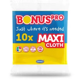 Törlőkendő, univerzális, 10 db, BONUS "MAXI", sárga