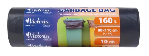 Szemeteszsák, 160 l, 10 db, 80x110 cm, VICTORIA FACILITY