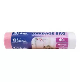   Szemeteszsák, zárószalagos, 40 l, 15 db, 55x60 cm, VICTORIA FACILITY