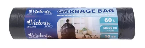 Szemeteszsák, 60 l, 10 db, 60x70 cm, VICTORIA FACILITY