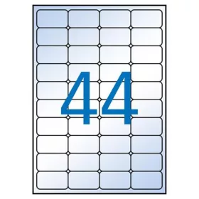   Etikett, 48,5x25,4 mm, poliészter, kerekített sarkú, APLI, átlátszó, 440 etikett/csomag