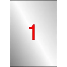   Etikett, 210x297 mm, poliészter, időjárásálló, APLI, ezüst, 20 etikett/csomag