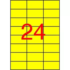   Etikett, 70x37 mm, színes, APLI, sárga, 2400 etikett/csomag