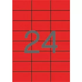 Etikett, 70x37 mm, színes, APLI, piros, 2400 etikett/csomag