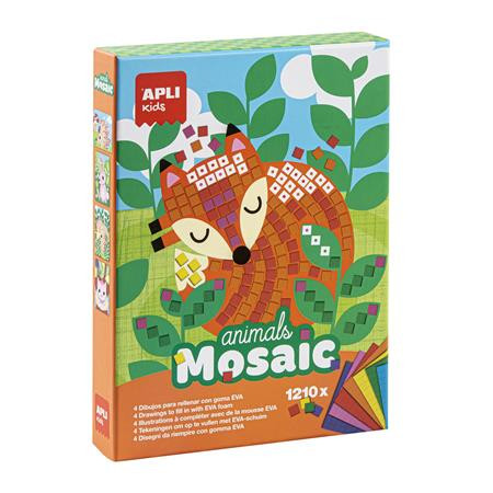 Mozaikos képkészítő készlet, APLI Kids "Animals Mosaic", erdei állatok