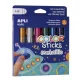 Tempera kréta készlet, APLI Kids "Color Sticks Metallic", 6 különböző metál szín